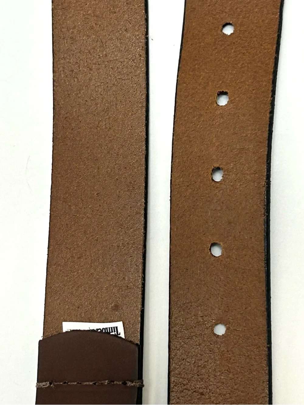 Timberland Men's Classic Brown Leather Belt Size 34 Gunmetal Buckle USA